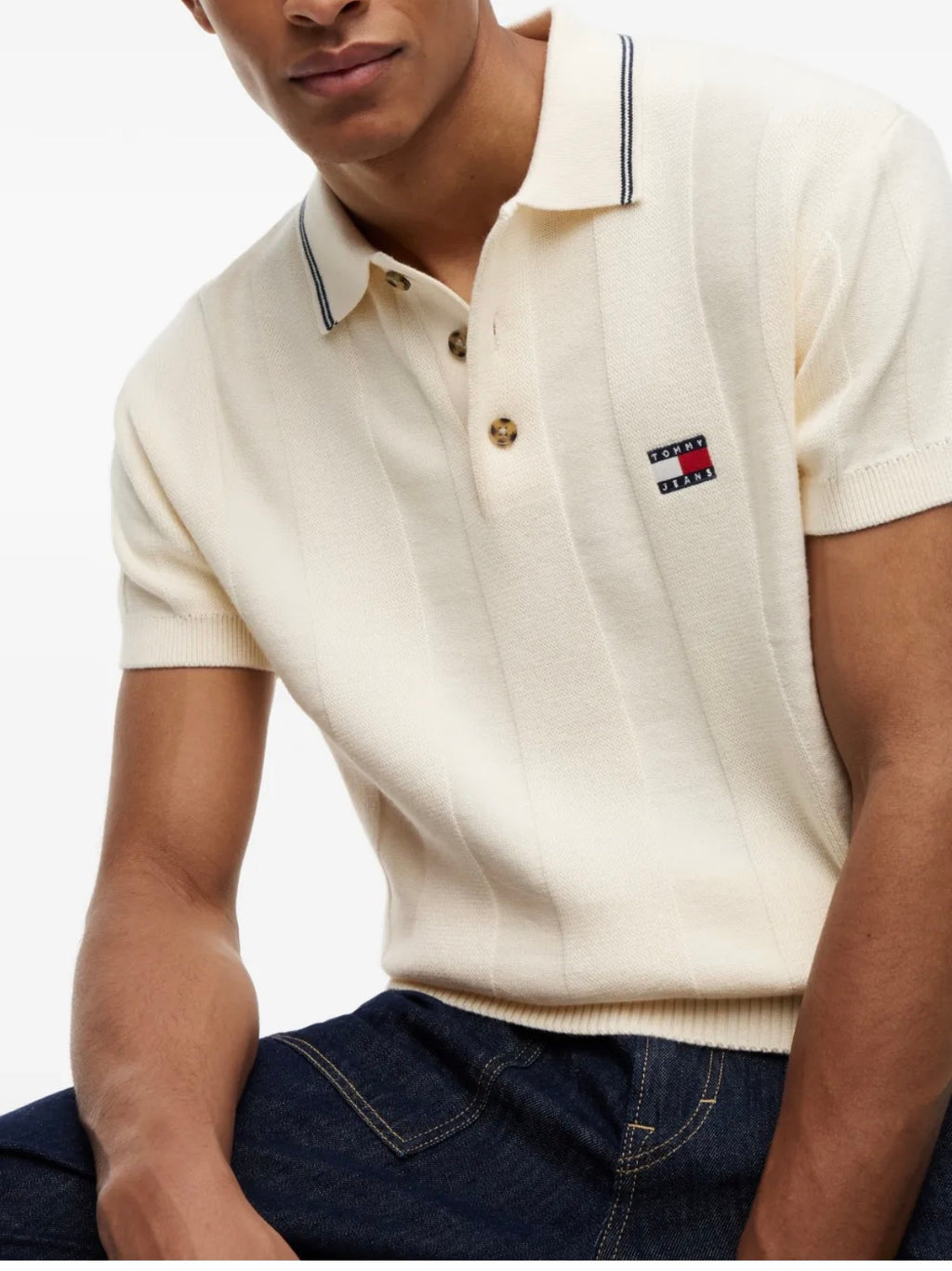TOMMY HILFIGER playera tipo polo con parche de logo